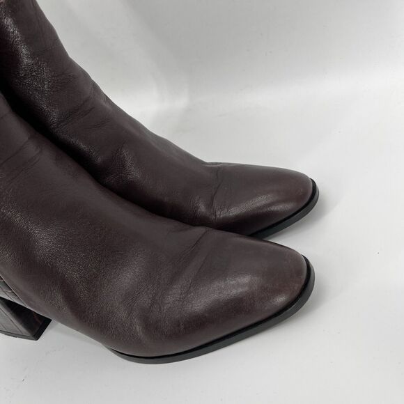 Seychelles Boots Womens 6.5 Burgundy Croc Embossed Siesta Bootie - Picture 3 of 11